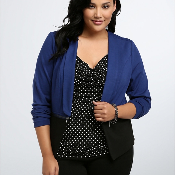 Torrid COLOR BLOCK SHAWL COLLAR BLAZER sz 1X - Picture 1 of 8